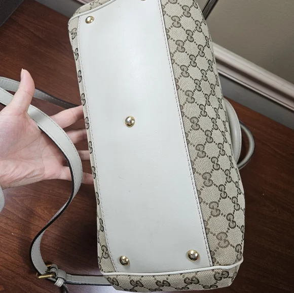 Auth Gucci GG Monogram Scarlett Studs Convertible Satchel handbag - Picture 4 of 12